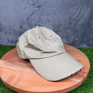 LL Bean Hat Beige Adjustable Baseball Cap Strapback Light Up Mens